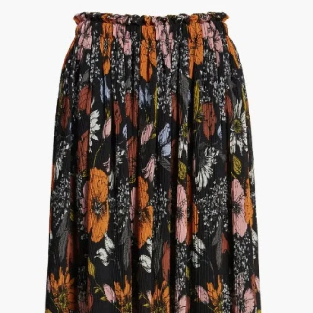 Halogen  X Atlantic-Pacific Chiffon Pleated Midi Skirt Size L - Picture 4 of 6